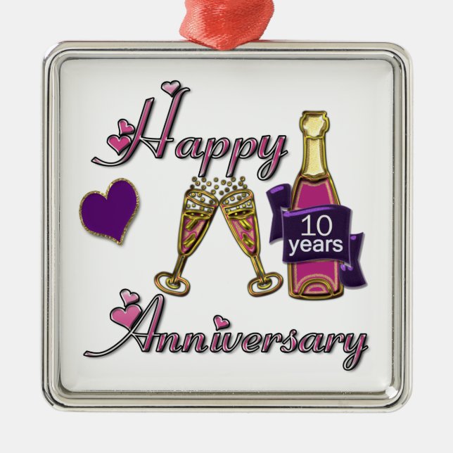 10th. Anniversary Metal Ornament (Front)
