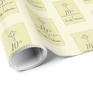 10th Anniversary of Priest Embossed Cross Wrapping Paper