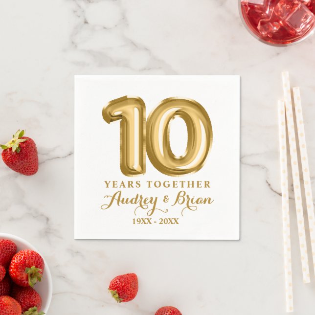 10th Anniversary Personalized Napkin (Insitu)