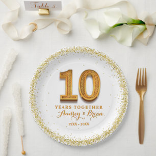 10th Anniversary Personalized Paper Plate