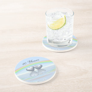 10th Anniversary Tin Hearts Coaster