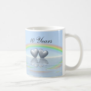 10th Anniversary Tin Hearts Coffee Mug