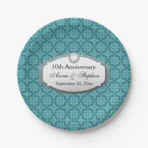 10th Anniversary Wedding Anniversary Z09 Paper Plate