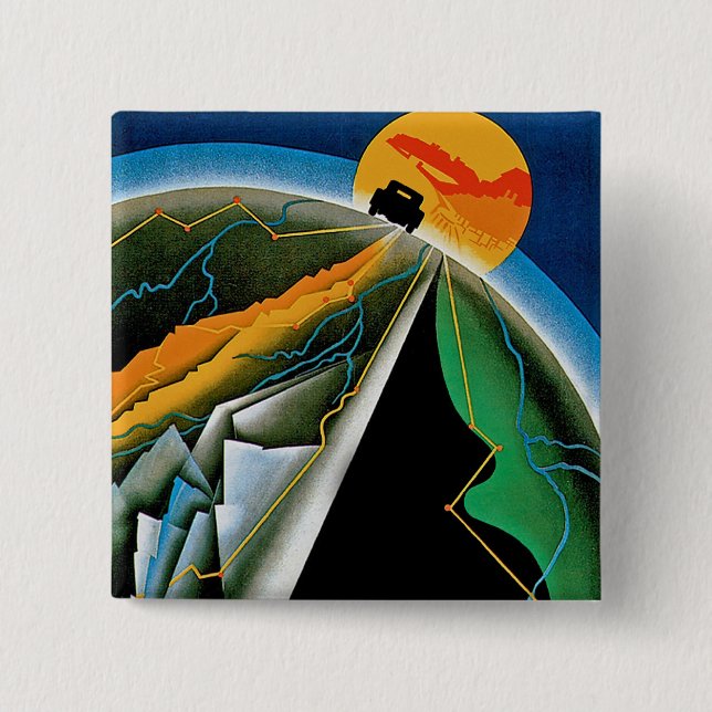 10th Automobile Rally de Monte Carlo 2 Inch Square Button (Front)