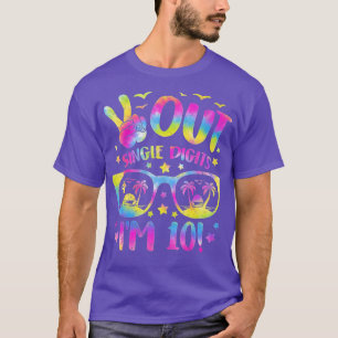 10th Bday Peace Out Single Digits Im 10 Tie Dye T-Shirt
