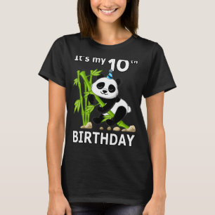 10th Birthday  10 Years Old Party Animal Panda  7 T-Shirt