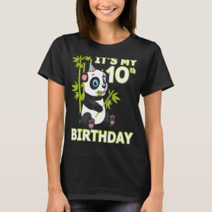 10th Birthday  10 Years Old Party Animal Panda T-Shirt