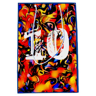 10th Birthday abstract art boys Medium Gift Bag