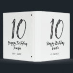 10th birthday add name date year black template go binder<br><div class="desc">editable design</div>