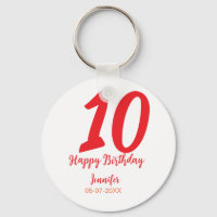 10th birthday add name date year red template