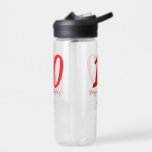 10th birthday add name date year red template  water bottle<br><div class="desc">editable design</div>