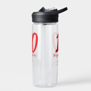 10th birthday add name date year red template  water bottle