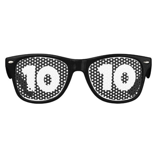 10TH BIRTHDAY AGE 10 PARTY SUNGLASSES SHADES (Front)