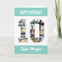 10th Birthday Anniversary Number 10 Photo Collage