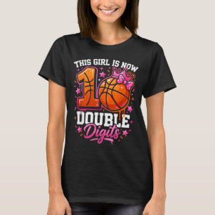 10th Birthday Basball Girl Coquette Bow10 Year Old T-Shirt