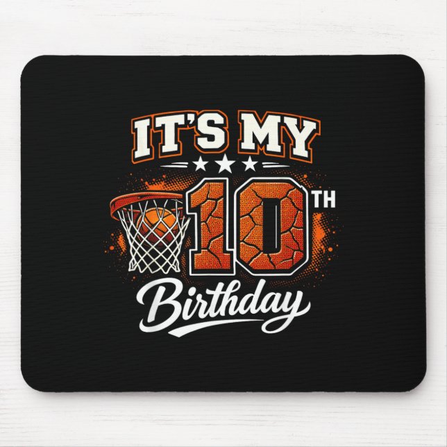 10th Birthday Basball Theme 10 Years Old Birthday Mouse Pad (Front)