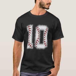 10th Birthday Baseball Big Number 10 Year Old Boy T-Shirt
