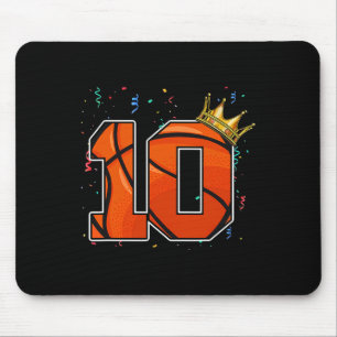 10th Birthday Basketball Big Number 10 Year Old Bo Mouse Pad