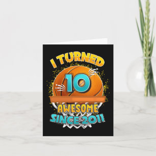 10th Birthday basketball I Turned 10 Year Old Gif Card