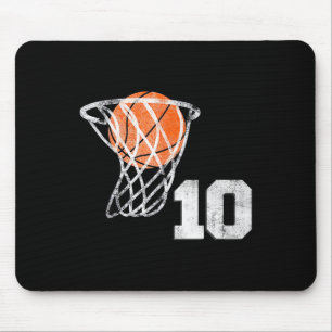 10th Birthday Basketball Ten 10 Years Old Boys Kid Mouse Pad
