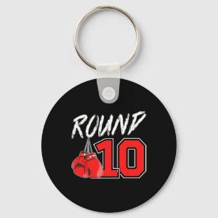 10th Birthday Boxing Boy 10 Year Old Boxer Bday Pa Keychain