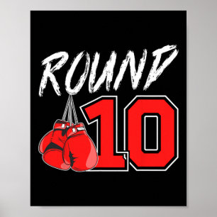 10th Birthday Boxing Boy 10 Year Old Boxer Bday Pa Poster