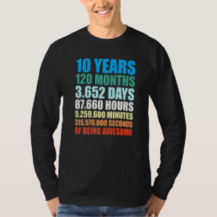 10th Birthday Boy 10 Years Being Awesome T-Shirt