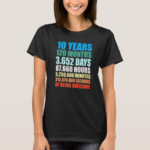 10th Birthday  Boy 10 Years Being Awesome T-Shirt