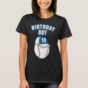 10th Birthday Boy  10 Years Old Baseball Player Bo T-Shirt