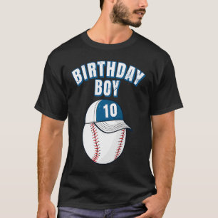 10th Birthday Boy  10 Years Old Baseball Player Bo T-Shirt