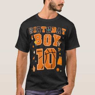 10th Birthday Boy 10 Yr Basketball Party Ten Years T-Shirt