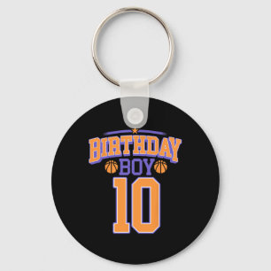 10th Birthday Boy Basketball Lover 10 Years Old Bd Keychain