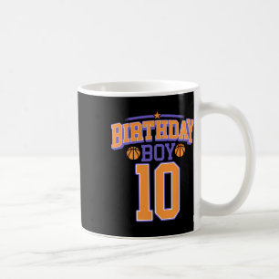 10th Birthday Boy Bysketbyll Lover 10 Years Old Bd Coffee Mug