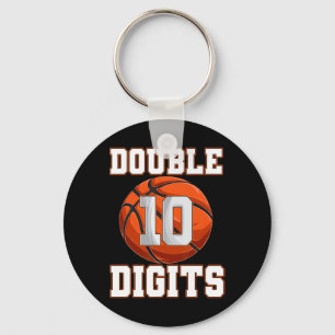 10th Birthday Boy Double Digits Sketll Birthday Ki Keychain