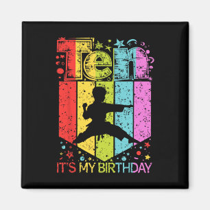 10th Birthday Boy Girl 10 Year Old Karate Birthday Magnet