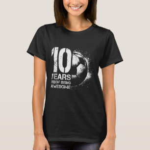 10th Birthday Boy Girl Soccer Player Footll 10 Yea T-Shirt