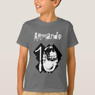10th Birthday BOY Goth Skull Number and Text V07 T-Shirt