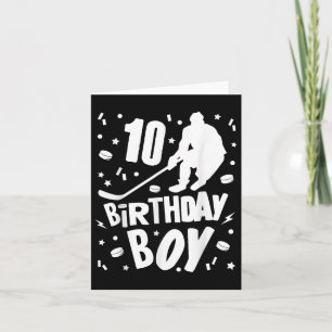 10th Birthday Boy Ice Hockey Kids 10 Years Old Par Card