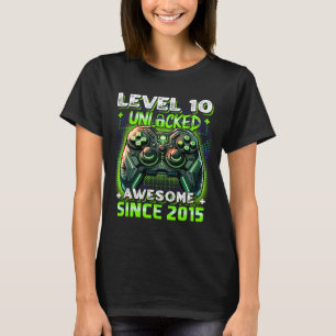 10th Birthday Boy Level 10 Gamer 10 Year Video Gam T-Shirt