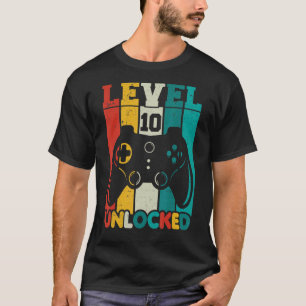 10th Birthday Boy Level 10 Unlocked 10 Year Old Vi T-Shirt