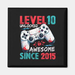 10th Birthday Boy Level 10 Unlocked Awesome Since Magnet