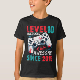 10th Birthday Boy Level 10 Unlocked Awesome Since T-Shirt