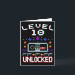 10th Birthday Boy Level 10 Unlocked Funny Video Ga Card<br><div class="desc">10th Birthday Boy Level 10 Unlocked Funny Video Game Gamer</div>