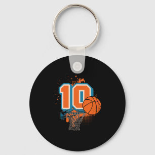 10th Birthday Boy Sketll Player Sketll 10 Years Ol Keychain