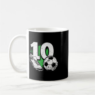 10th Birthday Boy Soccer Player Footll 10 Years Ol Coffee Mug