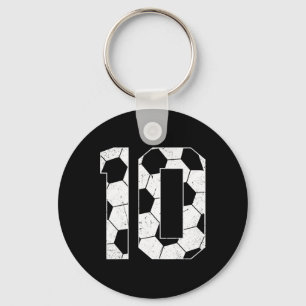 10th Birthday Boy Soccer Player Footll 10 Years Ol Keychain