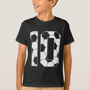 10th Birthday Boy Soccer Player Footll 10 Years Ol T-Shirt