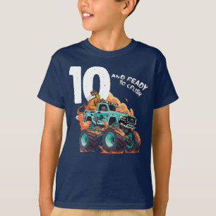 10th Birthday Boys, 10 and Ready to Crush Monster T-Shirt