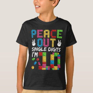10th Birthday Boys 10 Yr Old Peace Out Single T-Shirt