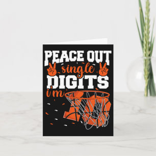 10th Birthday Boys Bysketbyll Peace Out Single Dig Card